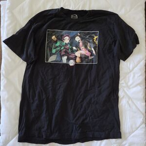 Demon Slayer 100% Cotton Tanjiro & Nezuko Black Graphic Print T-Shirt Size XL